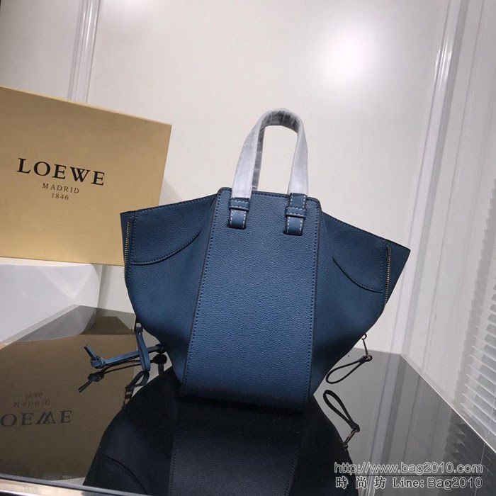 LOEWE羅意威 最新爆款 羅家Hammock系列 荔枝皮拼色 百搭款 小牛皮手提肩背包 0164  jdl1104